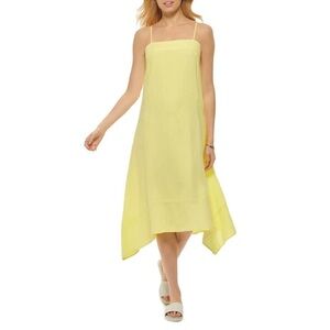 DKNY Bright Yellow Linen Midi Dress NWT